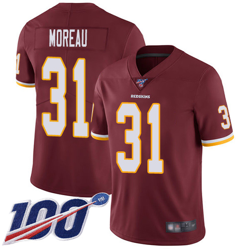 Washington Redskins Limited Burgundy Red Youth Fabian Moreau Home Jersey NFL Football #31 100th->youth nfl jersey->Youth Jersey